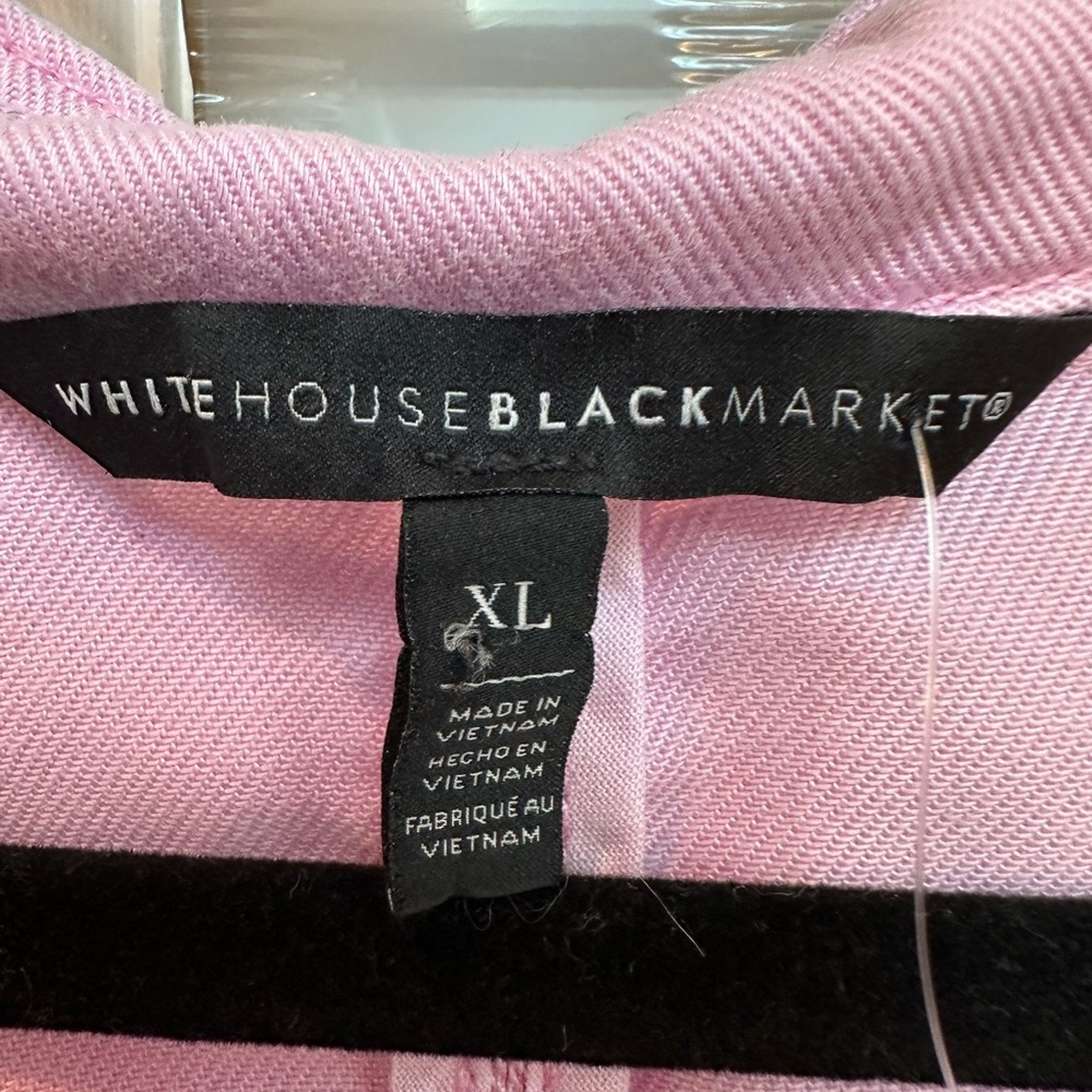 White House Black Market Dusty Rose Pink Drape Front Roll Sleeve Jacket Size XL - Picture 10 of 12